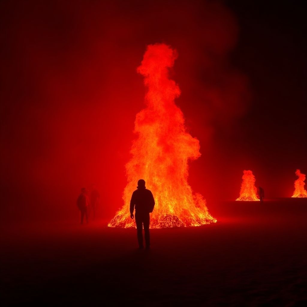 Dark Mofo festival with fire and light installations