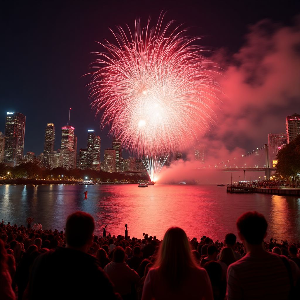 Brisbane Festival River Fire display