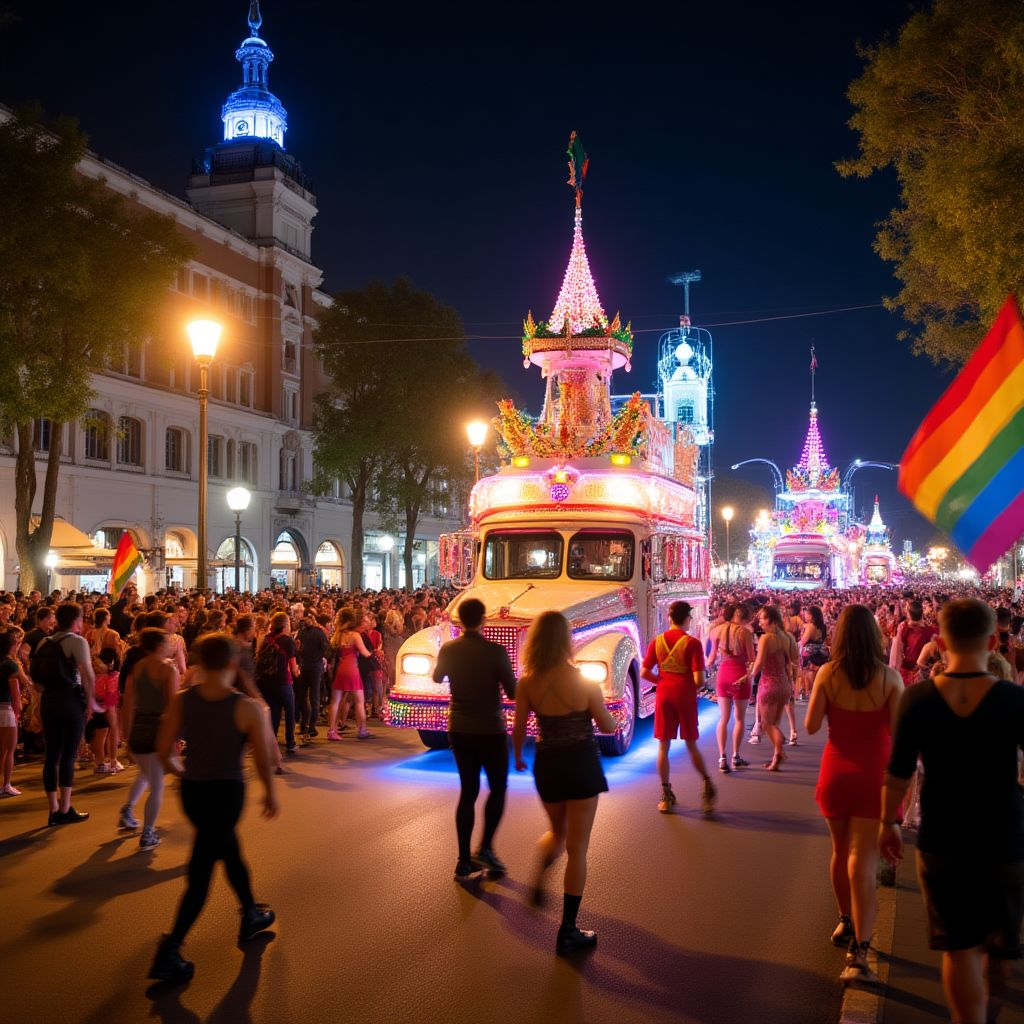 Sydney Gay and Lesbian Mardi Gras parade with colorful costumes