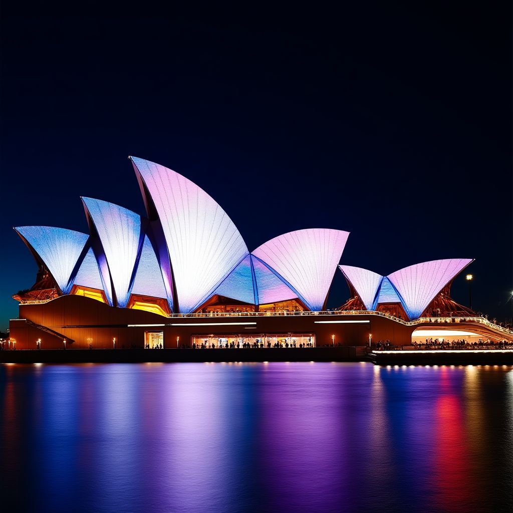Sydney Festival celebration with light installations